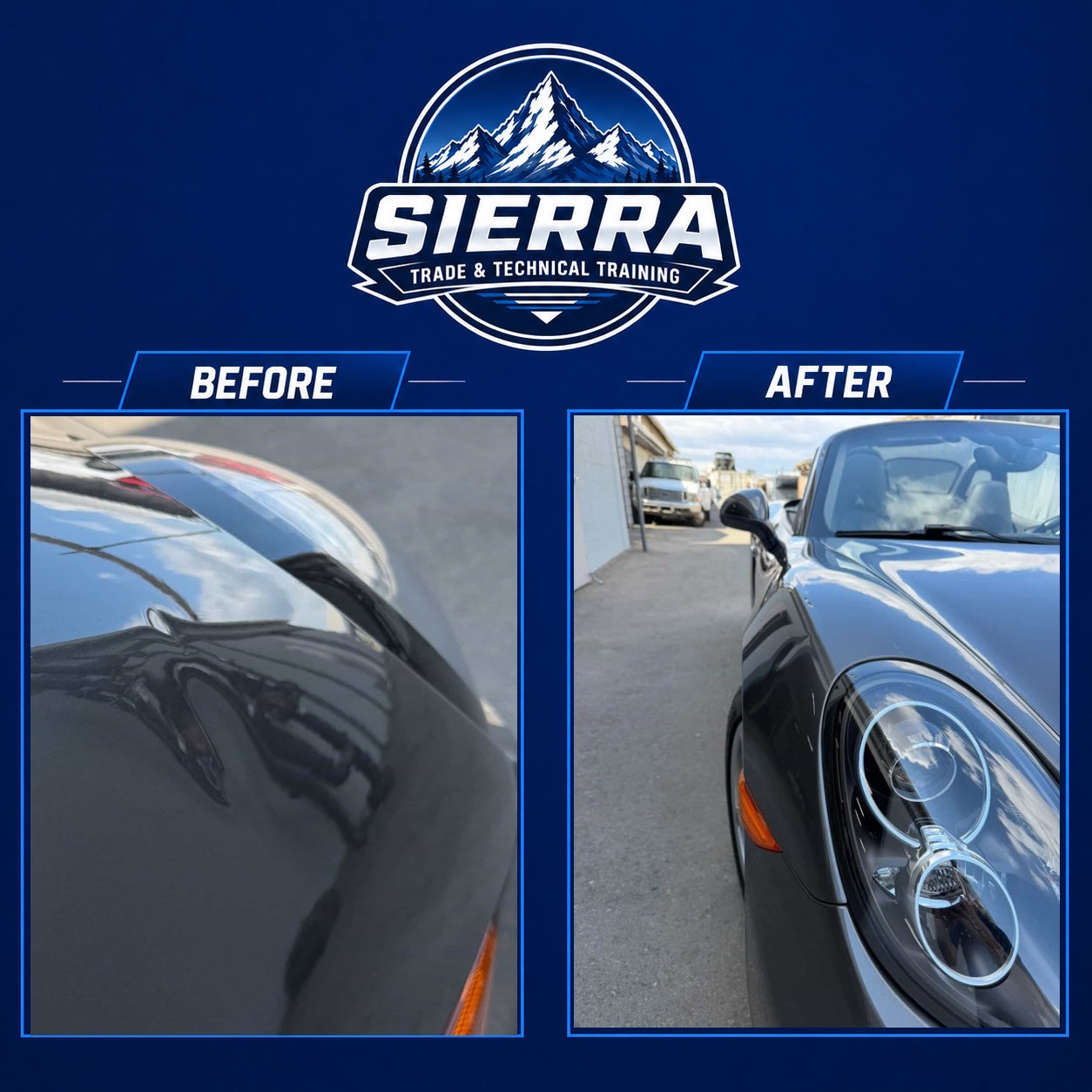 Before and after dent repair example 1