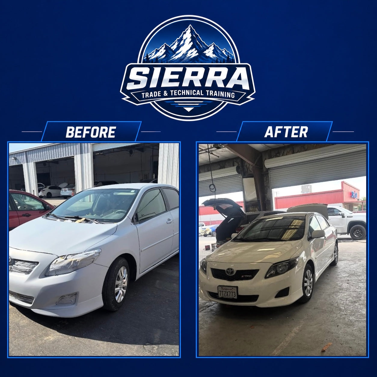 Before and after dent repair example 5